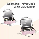 LED Makeup Bag with Mirror – Portable Cosmetic Organizer