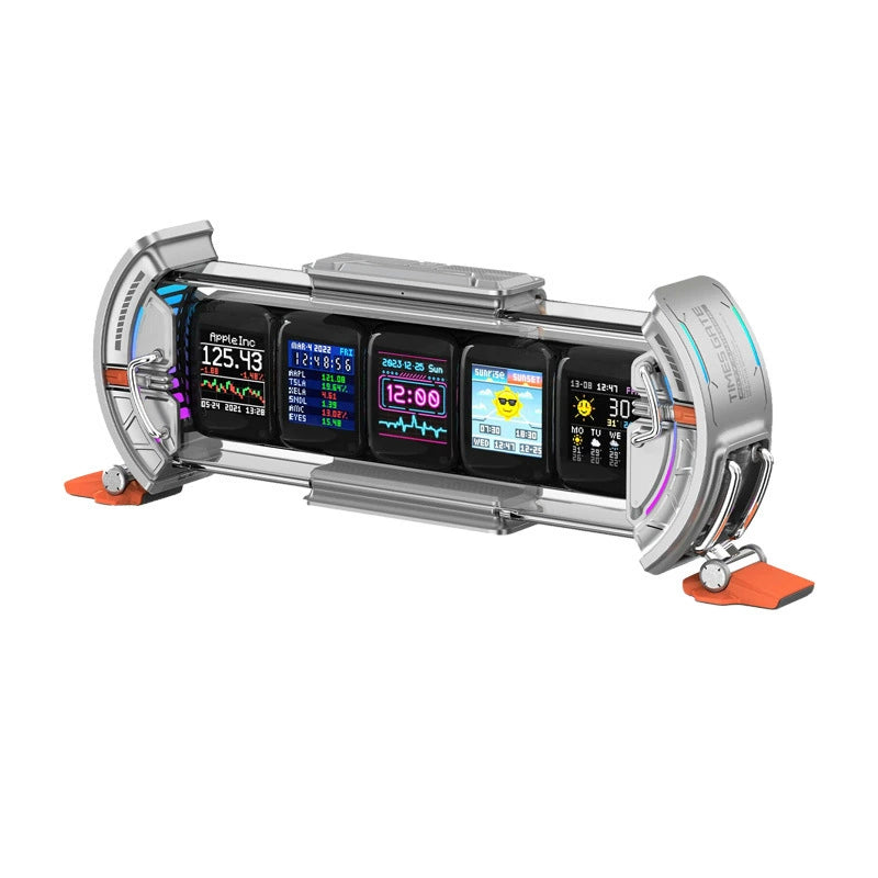 Divoom Times Gate Cyberpunk Digital Clock | 5-Screen RGB Pixel Art Display for Gaming Setup | 2 Colors