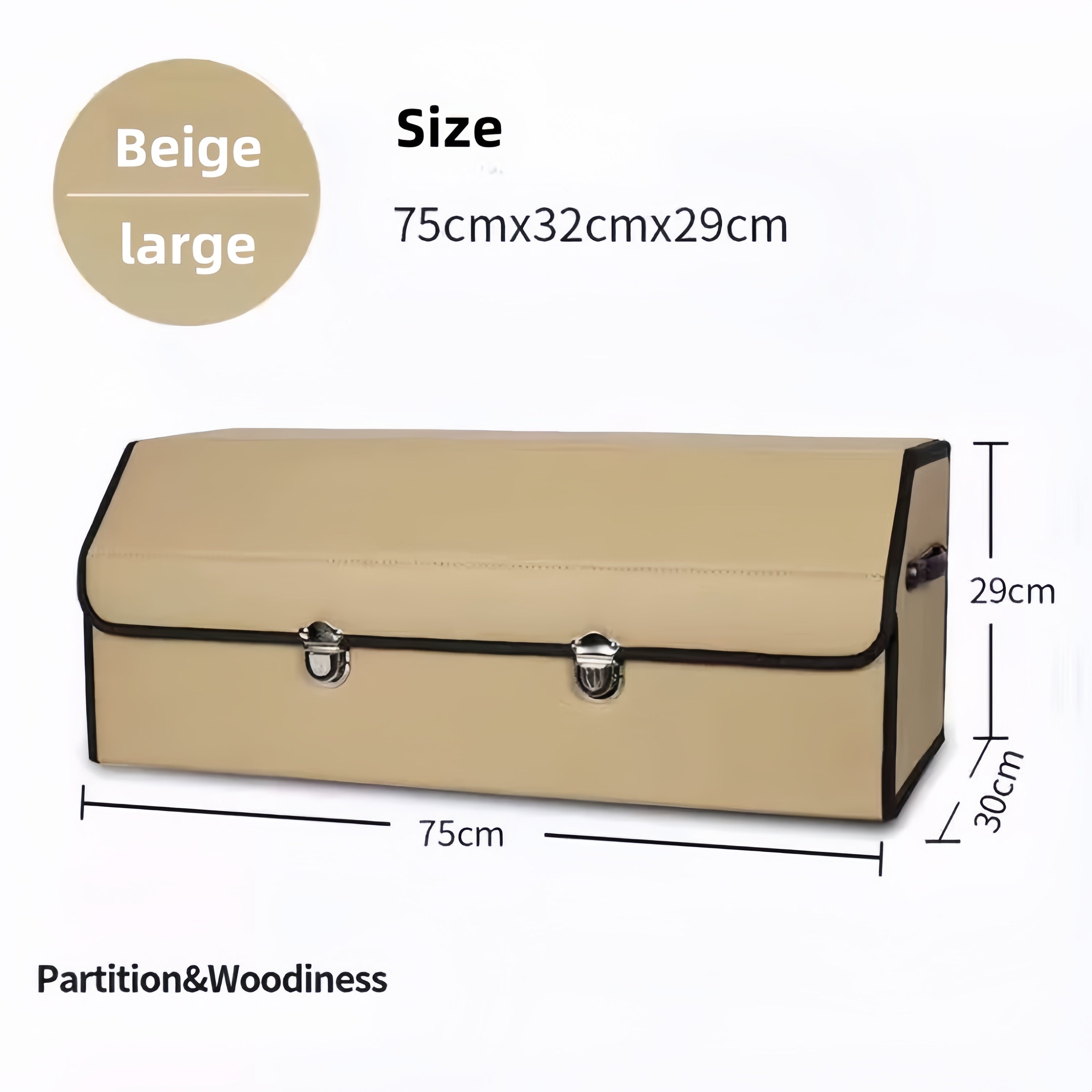Foldable Leather Car Trunk Storage Box – Large (75×32×29cm)